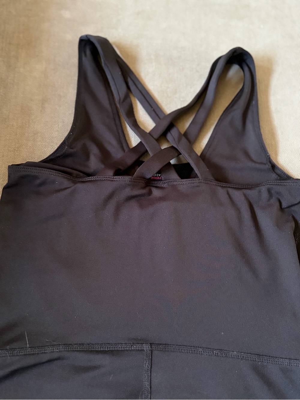 Athletic One Piece Black Catsuit Jumpsuit Strappy Raceback Workout Halloween - Picture 6 of 8